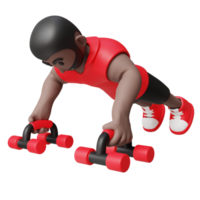 ilustração 3D de um cara fazendo push up png