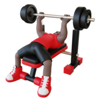 guy doing bench press exercise 3d illustration png