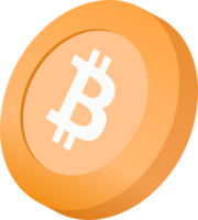 illustration 3d de crypto-monnaie bitcoin. png