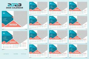 Stylish colorful 2023 desk calendar template design vector