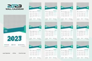 diseño de calendario de pared abstracto y único para feliz año nuevo 2023 vector