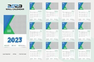 Creative and Simple 2023 Happy New Year WallCalendar Template Design vector