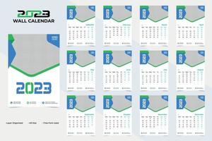 diseño de plantilla de calendario de año nuevo 2023 de pared abstracto y elegante vector