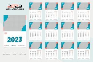 diseño de plantilla de calendario de año nuevo 2023 de pared abstracto y elegante vector