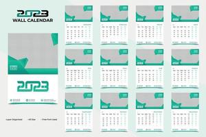 diseño de plantilla de calendario de año nuevo 2023 de pared abstracta y creativa vector