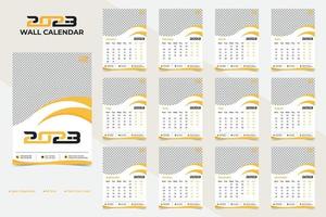 diseño de plantilla de calendario de pared moderno y creativo 2023 vector