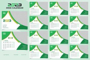 New year 2023 simple and creative desk calendar template design vector