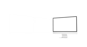 tela de monitor de desktop transparente com apresentação de página da web png