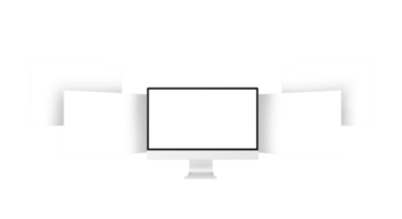 Desktop monitor screen with website presentation transparent mockup isolated png