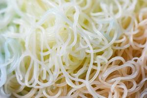 Thai rice noodles background Close up Thailand food vermicelli noodle photo