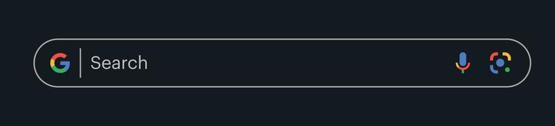 barra de búsqueda de google, cuadro de búsqueda de google con búsqueda por voz y lente sobre fondo oscuro vector