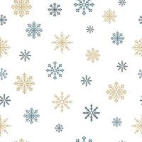 Abstract seamless pattern with snowflakes. Repetitive background with snowflakes, snowfall. Winter holiday theme. vector