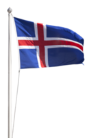 Flag of Iceland fluttering in the wind from the top of its pole png