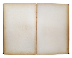 Old open book with copy space isolated on a transparent background png