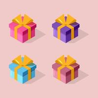 Gift box set vector