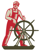 Sea captain at the helm png