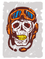 Skull Face Pilot Airman png