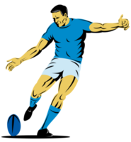 rugby player kicking the ball png