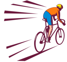 Cyclist racing on bicycle png