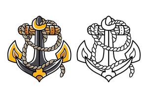 Anchor hand drawing old school tattoo. Design element for poster, card, banner. vector