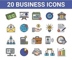 Set of business and finance icons in line style, vector. Set vector line icons in flat design with elements for mobile concept and web apps.