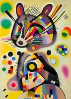 Colorful Abstract Rainbow Racoon Portrait vector