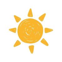 Sun doodle. Hand drawn vector illustration isolated on white background