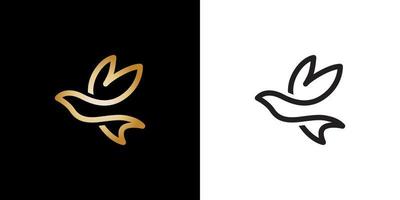 monoline simple bird logo design. Vector art illustration