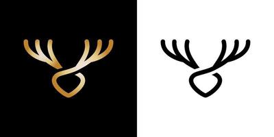 Deer head monoline logo stock vector art illustration design