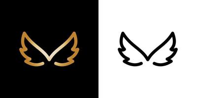 latter m wings logo design vector