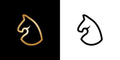 monoline simple horse logo design. Vector art illustration