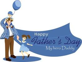 Happy Fathers Day greeting with hand written lettering vector