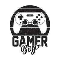 Gamer boy vintage gaming t-shirt design, Gaming t-shirt design vector