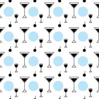 Seamless pattern icons in the form glasses and spots in trendy colors on a transparent background. vector