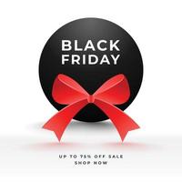 Realistic Black Friday sale banner with gifts ribbons and balloons vector