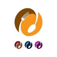 Spoon and Fork Abstract logo Vector Graphic food icon symbol for cooking business cafe or restaurant