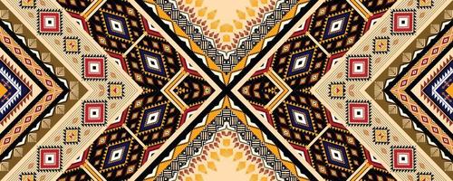 Ethnic geometric American, western, Aztec motif pattern style seamless pattern design for fabric, curtain, background, sarong, wallpaper, clothing, wrapping, Batik, tile, interior.Vector illustration. vector