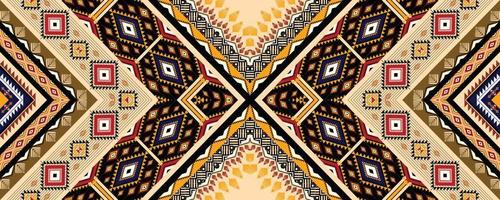 Ethnic geometric American, western, Aztec motif pattern style seamless pattern design for fabric, curtain, background, sarong, wallpaper, clothing, wrapping, Batik, tile, interior.Vector illustration. vector