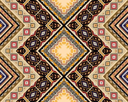 Ethnic geometric American, western, Aztec motif pattern style seamless pattern design for fabric, curtain, background, sarong, wallpaper, clothing, wrapping, Batik, tile, interior.Vector illustration.