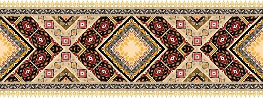 horizontal ethnic geometric pattern. American, Aztec motif textile pattern style. Seamless pattern design for fabric, curtain, background, carpet, wallpaper, clothing, wrapping, tile. American Vector. vector