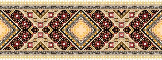 horizontal ethnic geometric pattern. American, Aztec motif textile pattern style. Seamless pattern design for fabric, curtain, background, carpet, wallpaper, clothing, wrapping, tile. American Vector. vector