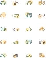 Cars icon pack, illustration, vector, on a white background. vector