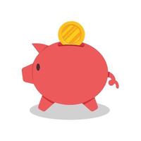 piggy bank in flat vector illustration