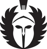 Warrior Helmet with Laurel Wreath Wings vector