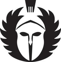 Warrior Helmet with Laurel Wreath Wings vector