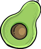 Aguacate interesante, ilustración, vector sobre fondo blanco.