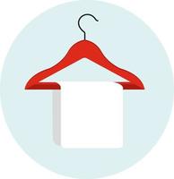 Towel on a hanger, illustration, vector on white background