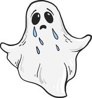 Sad ghost, illustration, vector on white background.