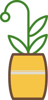 Philodendron plant in pot, illustration, on a white background. vector