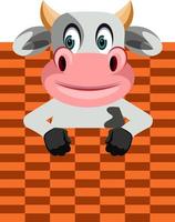 Cow with bad texture, illustration, vector on white background.